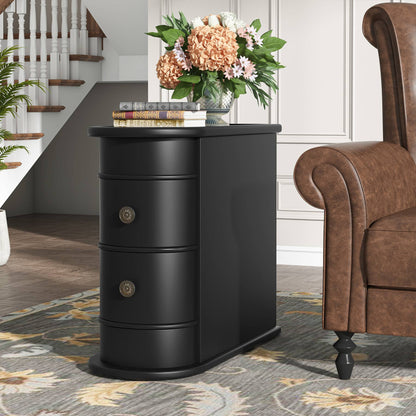 Side Table Nightstand with 2 Drawers