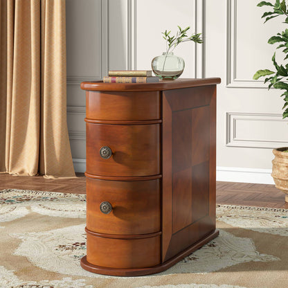 Side Table Nightstand with 2 Drawers