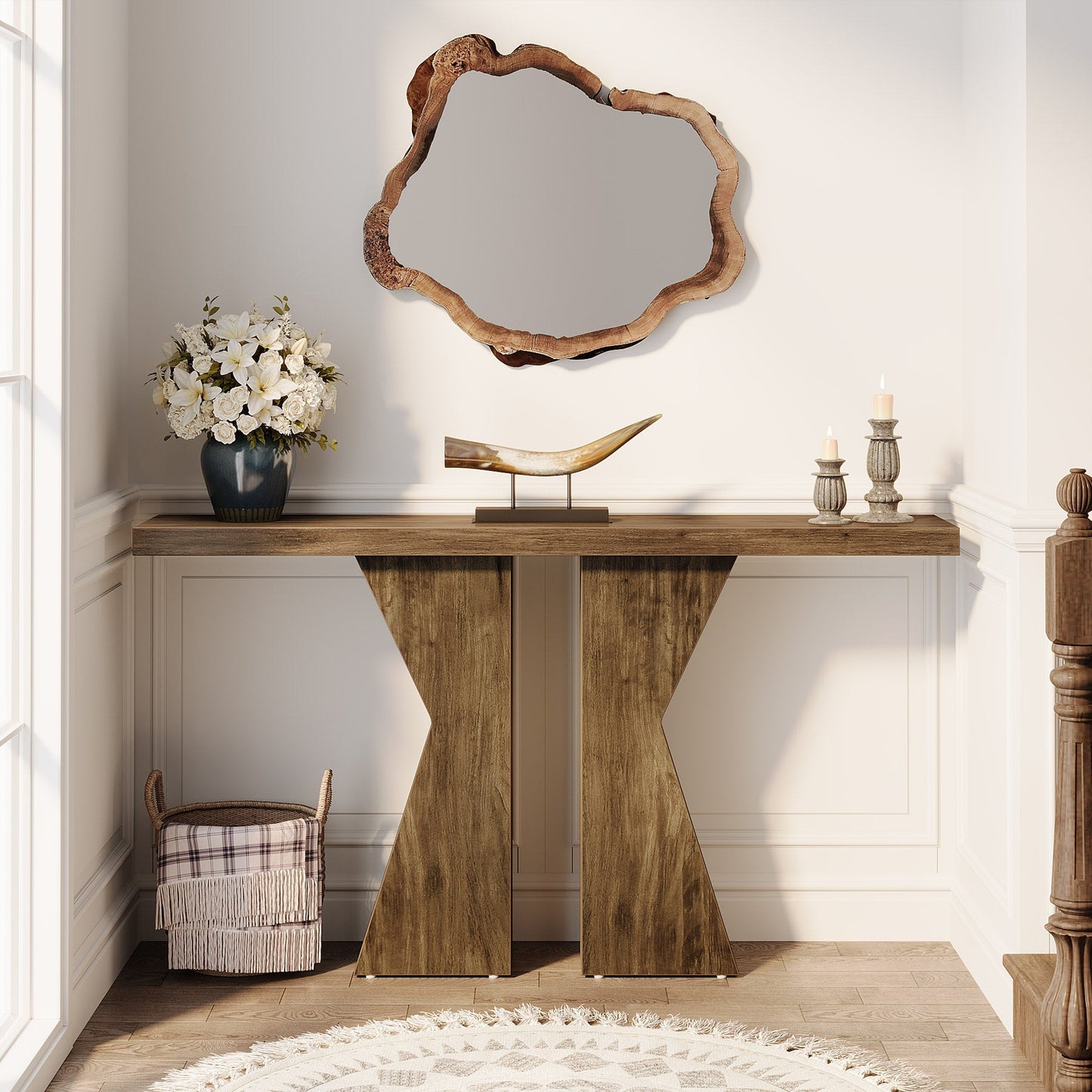 Entryway Table with K-Shaped Frame