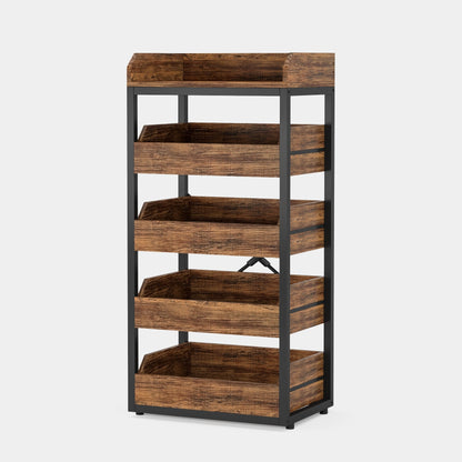 Wood Fruit and Vegetable Storage Rack